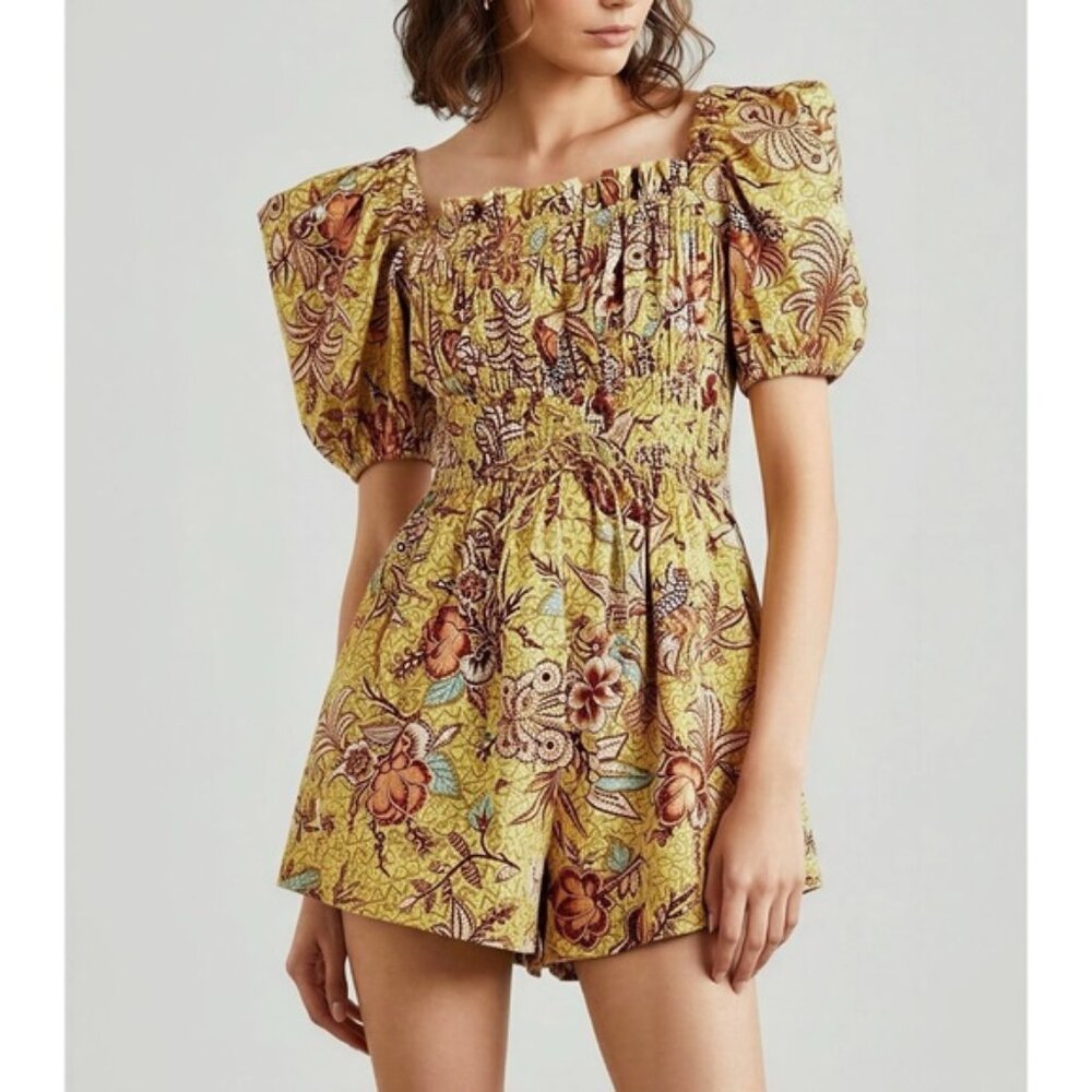 ULLA JOHNSON Arlo Playsuit, Calla Lily, 00 (US)